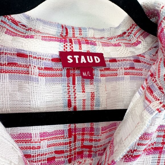 Staud | NWT Bassetti Oversized Shirt Jacket Tea Towel Top M/L $395 - Picture 6 of 7